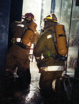 Firefighters at work